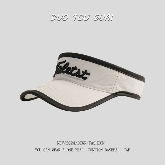 Sun Trim Lettering Visor Embroidered Contrast