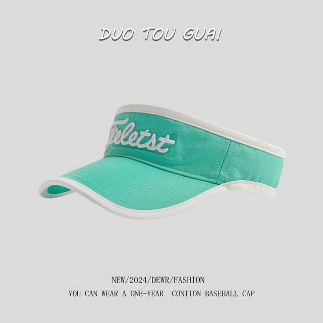 Sun Trim Lettering Visor Embroidered Contrast