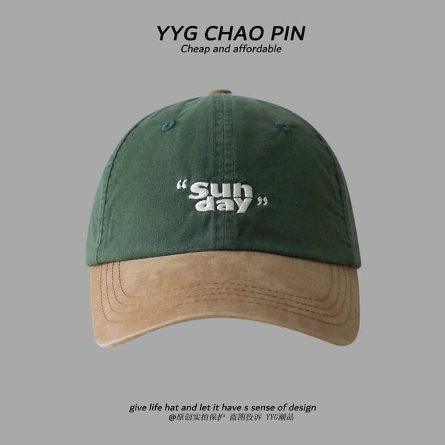 Two Embroidered Lettering Cap Tone Baseball