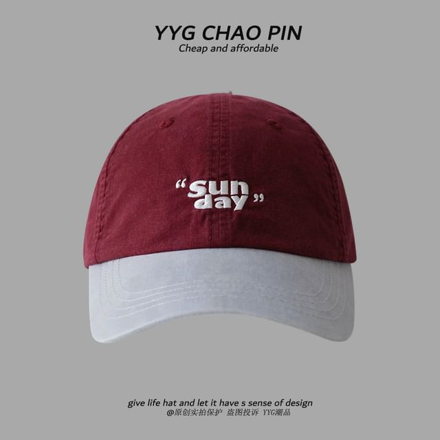 Two Embroidered Lettering Cap Tone Baseball