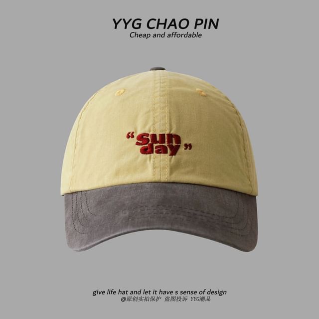 Two Embroidered Lettering Cap Tone Baseball