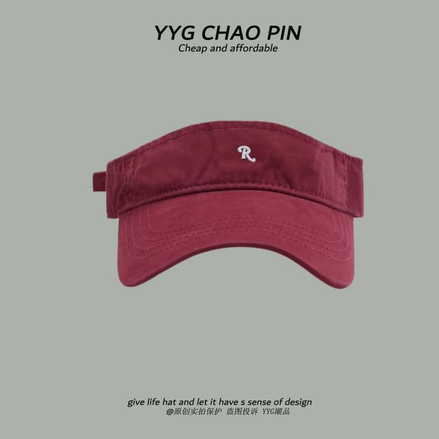 Visor Sun Embroidered Lettering