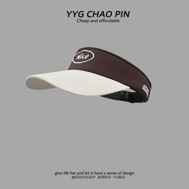 Embroidered Lettering Tone Two Sun Visor