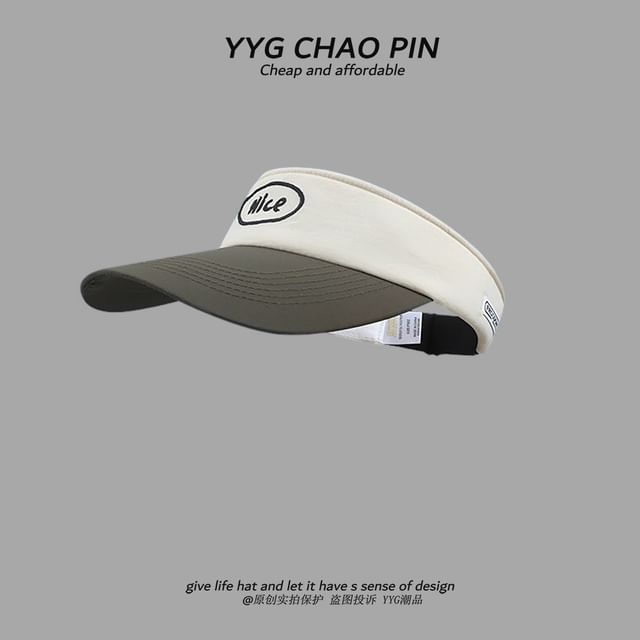 Embroidered Lettering Tone Two Sun Visor