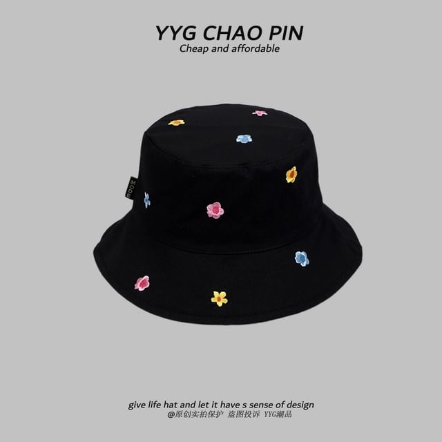Bucket Floral Embroidered Hat