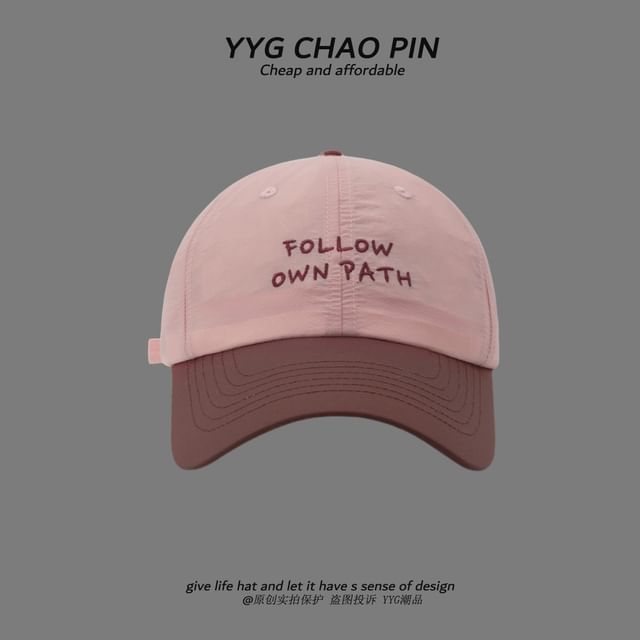 Baseball Lettering Embroidered Cap Two Tone