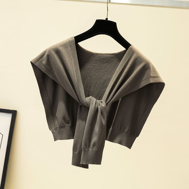 Knot Plain Knit Shawl