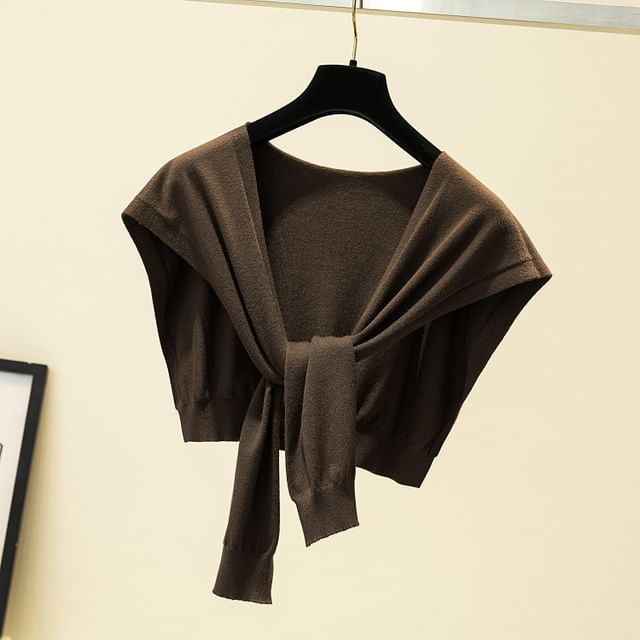 Knot Plain Knit Shawl
