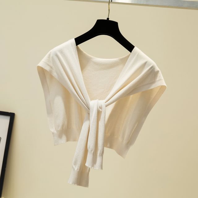 Knot Plain Knit Shawl