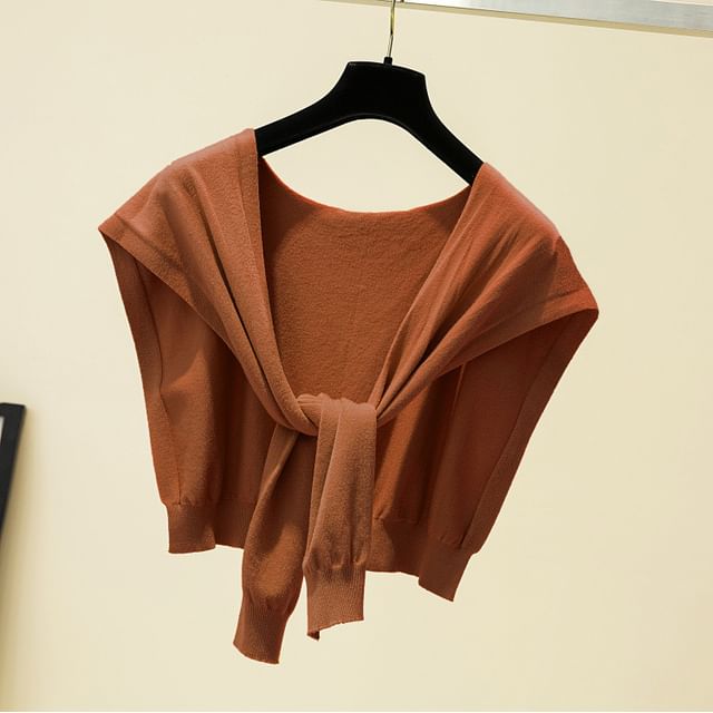 Knot Plain Knit Shawl