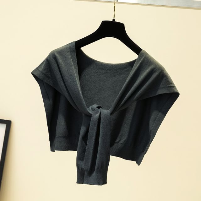 Knot Plain Knit Shawl