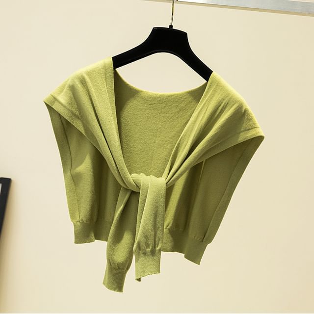 Knot Plain Knit Shawl