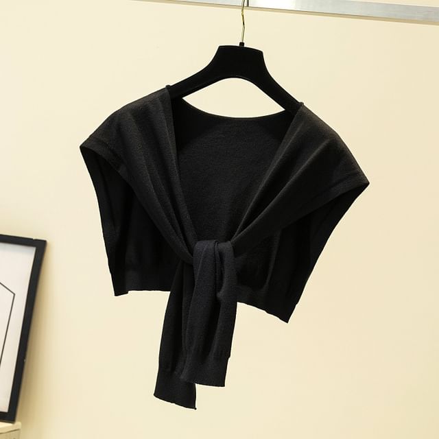 Knot Plain Knit Shawl