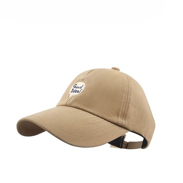 Lettering Cap Embroidered Open Top Baseball