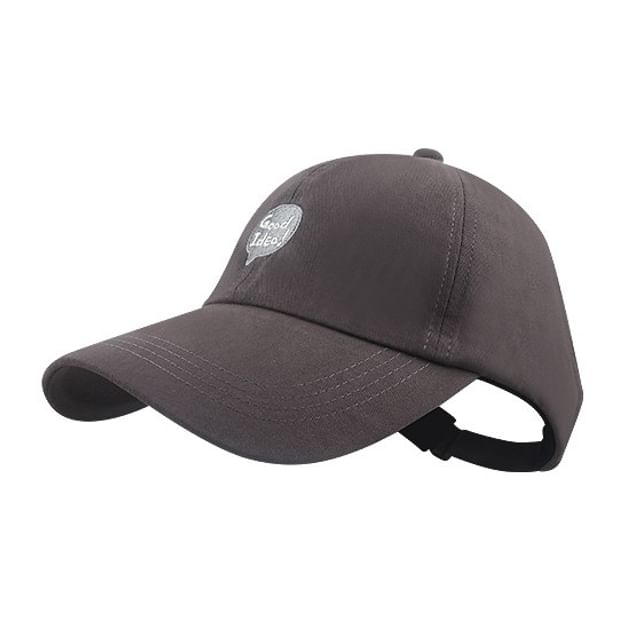 Lettering Cap Embroidered Open Top Baseball
