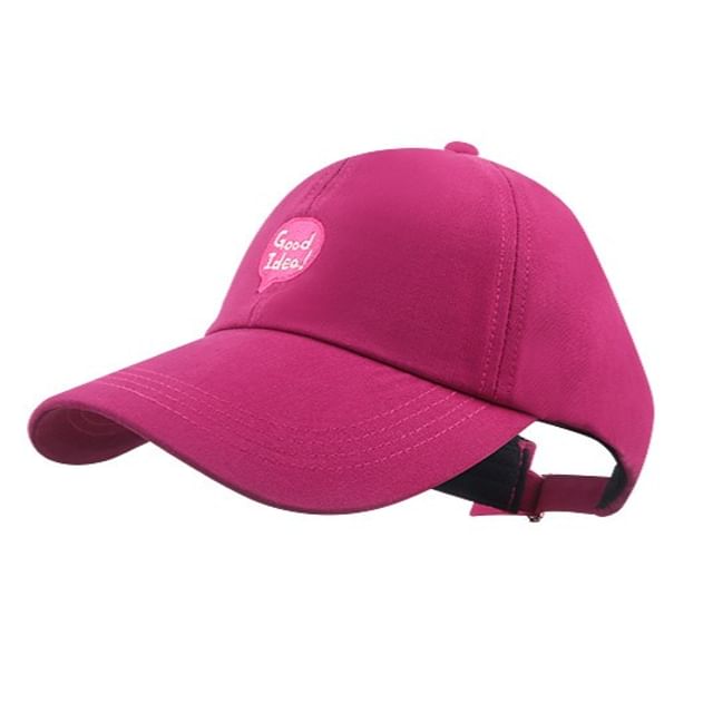 Lettering Cap Embroidered Open Top Baseball