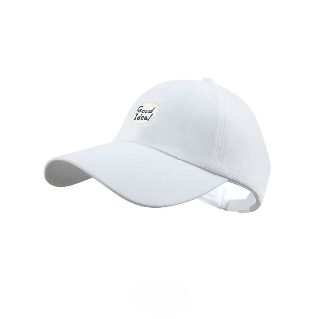 Lettering Cap Embroidered Open Top Baseball