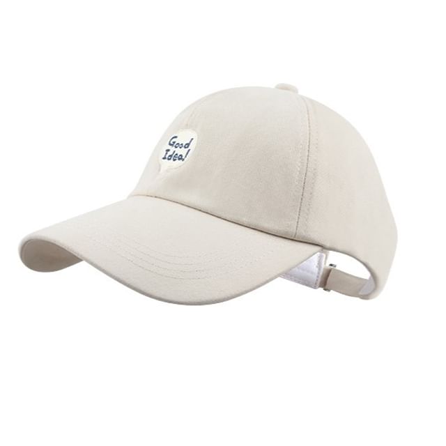 Lettering Cap Embroidered Open Top Baseball