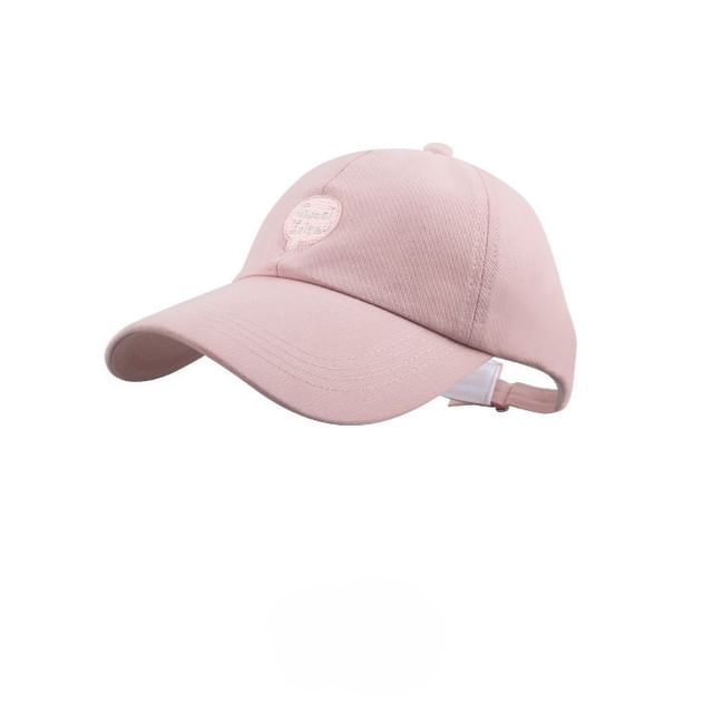 Lettering Cap Embroidered Open Top Baseball