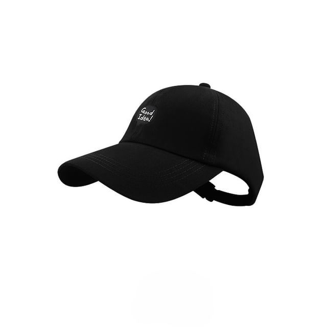 Lettering Cap Embroidered Open Top Baseball