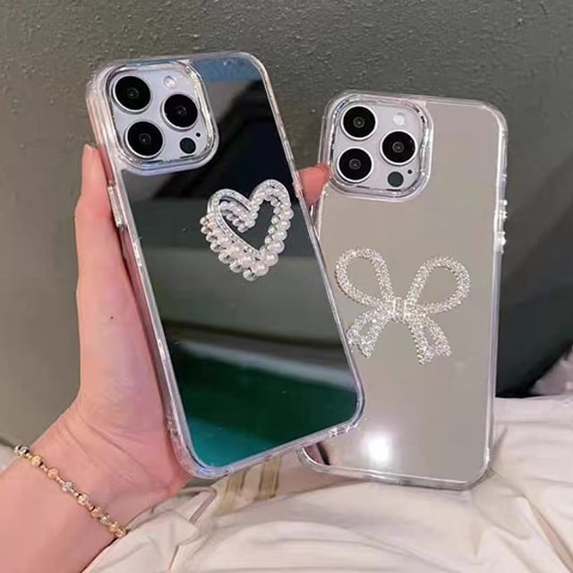 Mirrored Pearl Phone Case Faux