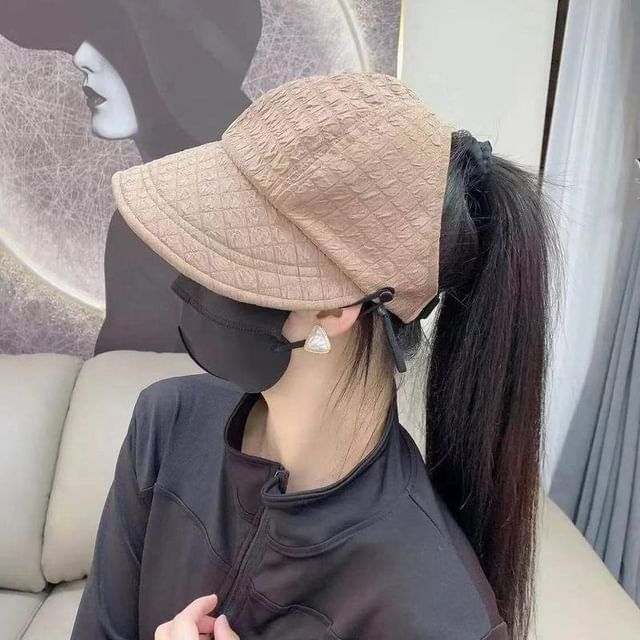 Plain Textured Top Hat Open
