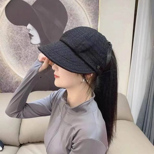 Plain Textured Top Hat Open