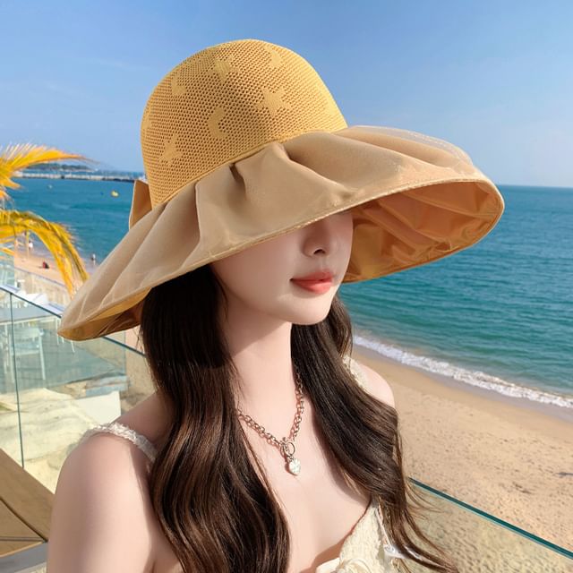 Ruched Patterned Hat Sun