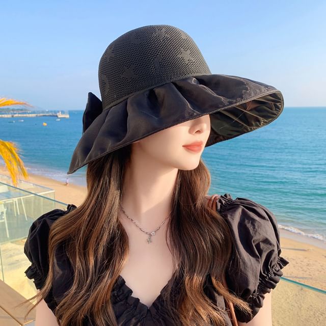 Ruched Patterned Hat Sun