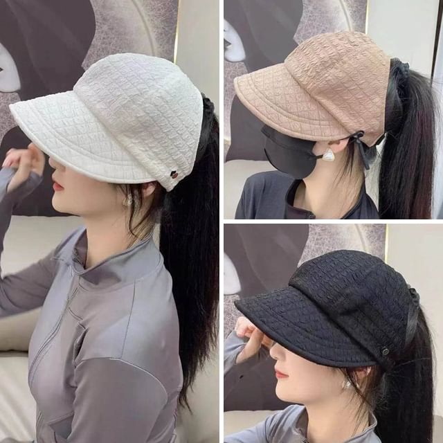 Plain Textured Top Hat Open