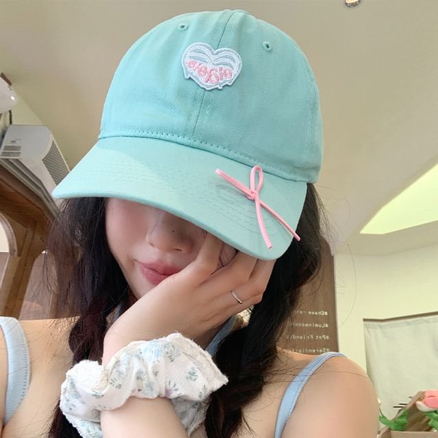 Heart Cap Applique Baseball