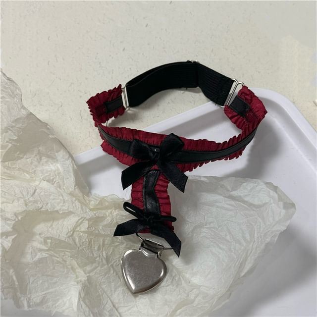 Fabric Ribbon Heart Garter