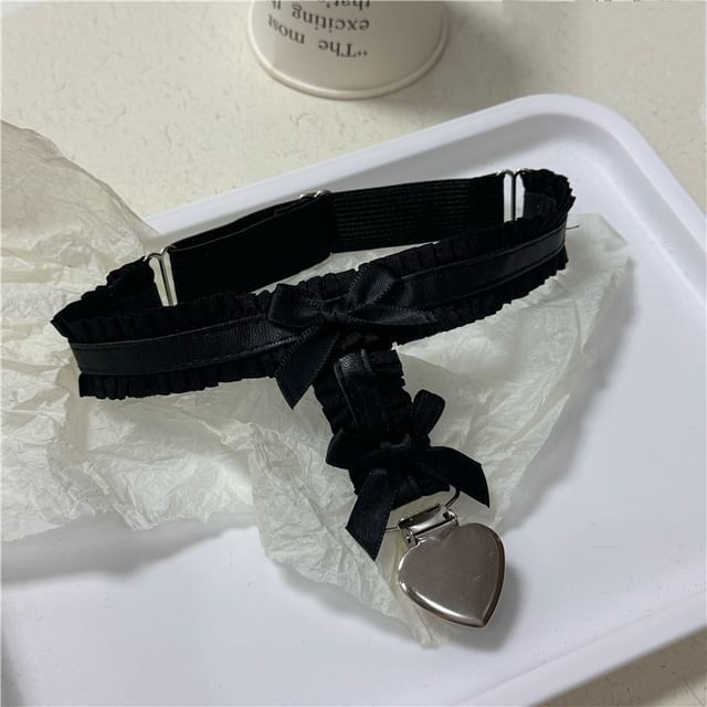 Fabric Ribbon Heart Garter