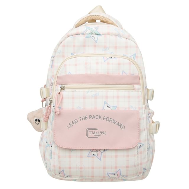 / Cartoon Backpack Bag Charm Set Print Multi-Pocket