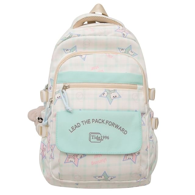 / Cartoon Backpack Bag Charm Set Print Multi-Pocket