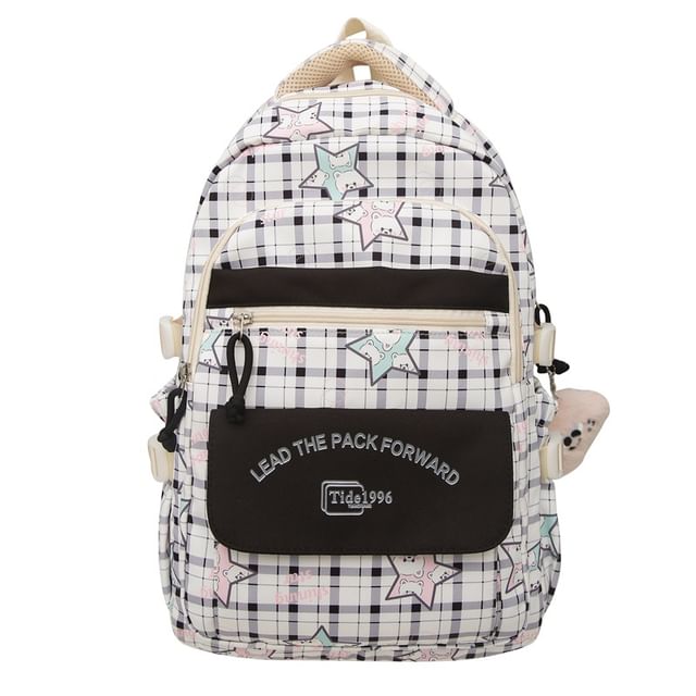 / Cartoon Backpack Bag Charm Set Print Multi-Pocket