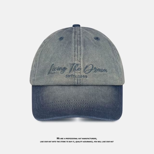 Denim Lettering Cap Embroidered Baseball