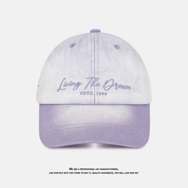 Denim Lettering Cap Embroidered Baseball