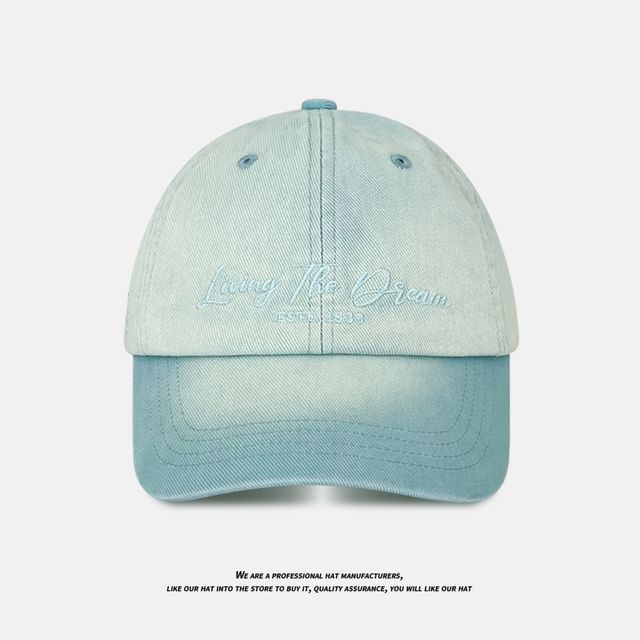 Denim Lettering Cap Embroidered Baseball