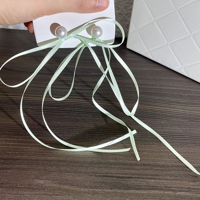 Earring Pearl Faux Bow