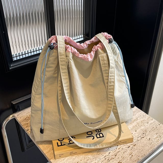 Lettering Canvas Tote Bag