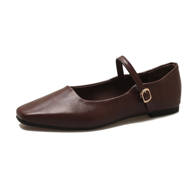 Square Toe Mary Jane Flats