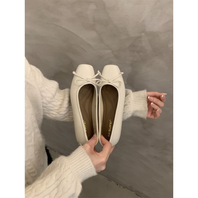 Square Toe Bow Flats