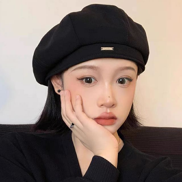 Wool Blend Applique Beret