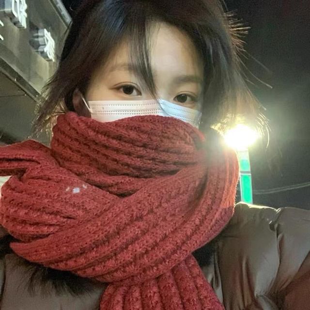 Knit Plain Cable Scarf