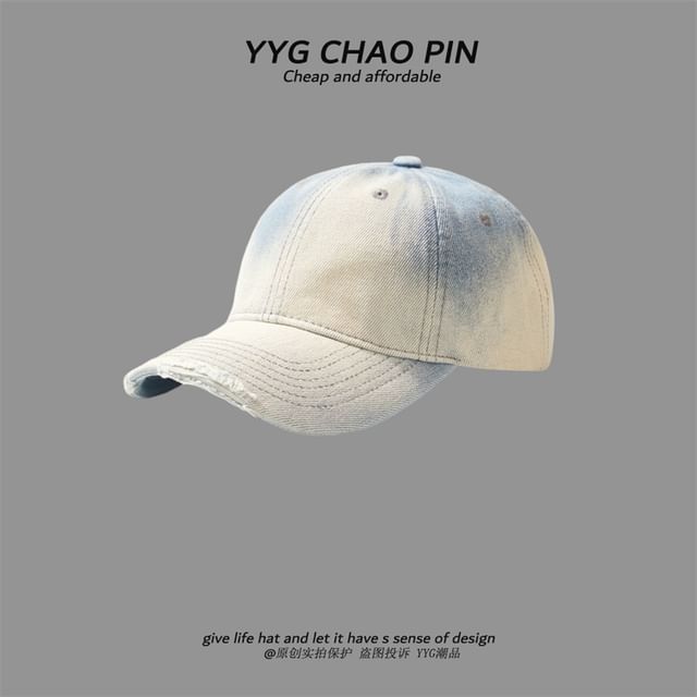 Tie Baseball Cap Dye Denim