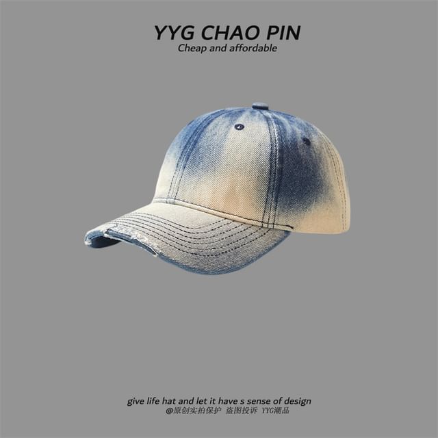 Tie Baseball Cap Dye Denim
