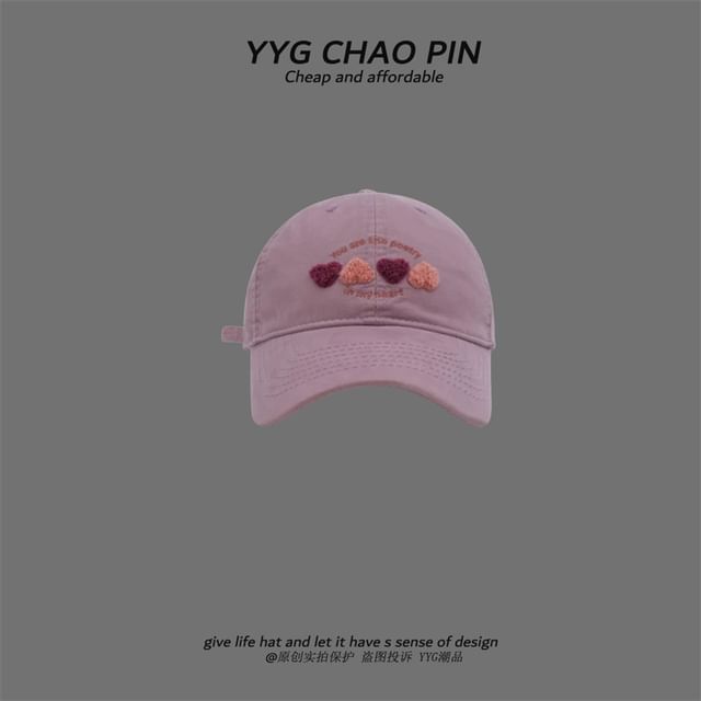 Baseball Cap Heart Embroidered