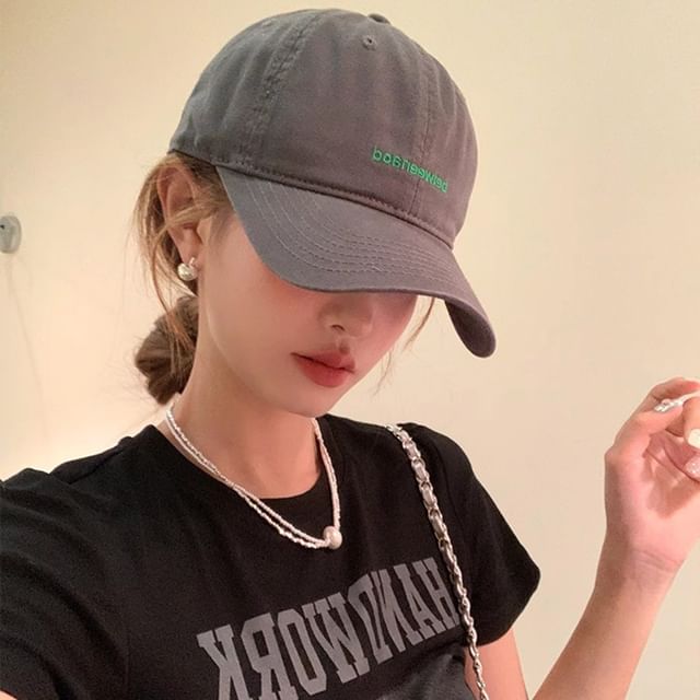 Lettering Cap Embroidered Baseball