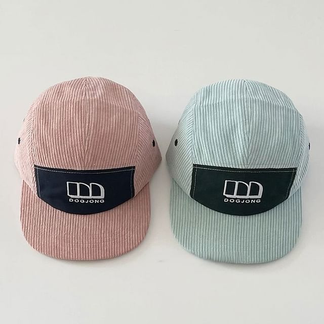 Panel Baseball Cap Corduroy Lettering Embroidered
